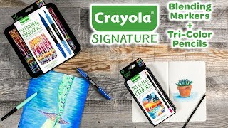 NEW Crayola Signature TriColor Pencils  Blending Markers  Crayola Product Demos  Pro Tips [upl. by Nidnal454]