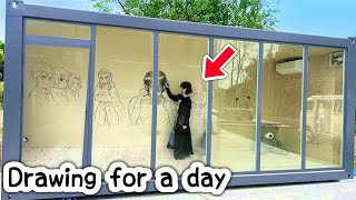 Gacha chooses what to DRAW on the WALL for a day in a mini house [upl. by Glenda]