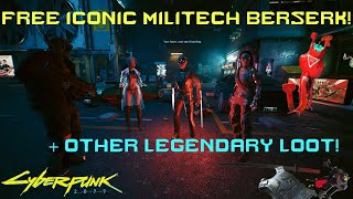 FREE ICONIC Militech Berserk Location  Cyberpunk 2077 [upl. by Leina]