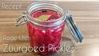 Zuurgoed rode uien snel makkelijk receptred onion pickles recipe [upl. by Fariss598]