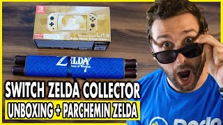 NINTENDO SWITCH COLLECTOR  UNBOXING de la SWITCH LITE HYRULE EDITION amp KIT PRESS de ZELDA ECHOES 😱 [upl. by Lavotsirc]