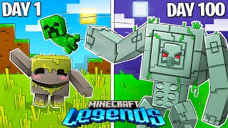 I Survived 100 Days as a GOLEM in Minecraft LEGENDS [upl. by Rainer952]