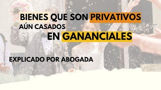 BIENES QUE SON PRIVATIVOS EN GANANCIALES explicado por una abogada [upl. by Rehpotsrhc]