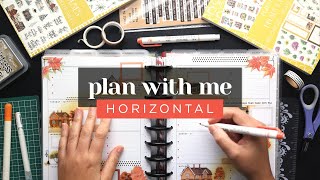 PLAN WITH ME  Horizontal Layout Weekly Setup in a Classic Happy Planner  Fall Neighborhood [upl. by Duggan]