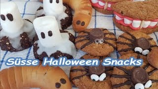 Spinnen Geister und DrakulaGebisse  Halloween Snacks  Videoanleitung [upl. by Notsag]