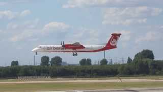 Eine Air Berlin Dash bei der Landung am Düsseldorfer Flughafen [upl. by Olympium]