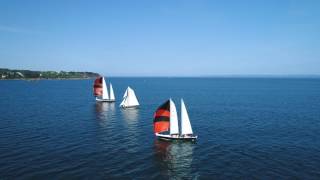 Les Pen Duick en flotte  drone  Grand Prix Guyader 2017  Voile Banque Populaire [upl. by Laehplar]