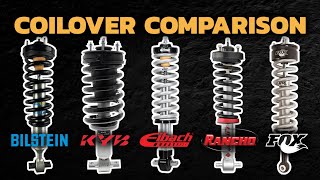 Leveling Kit Coilover Comparison  Fox  Eibach  Bilstein  KYB  Rancho [upl. by Rusel]