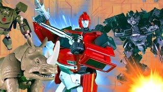 Ironhide VS Ironhide VS Rhinox Transformers Stop Motion Animation Battle [upl. by Neetsirhc555]