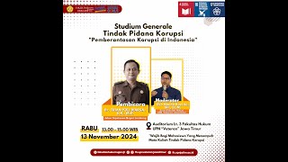 Studium Generale Tindak Pidana Korupsi [upl. by Idroj]