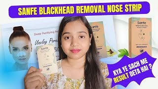 Sanfe Blackheads Whiteheads Removal Nose Strips  Painless Blackhead Removal  Honest Review [upl. by Amalburga756]