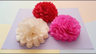 How to make Easy Tissue Paper Flowers  DIY Paper Craft Tutorial [upl. by Dela82]