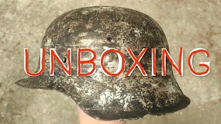 UNBOXING a German WW2 M42 helmet shell Stahlhelm relic [upl. by Margetts]