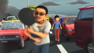 full HD  Upin Ipin amp Ultraman mengalahkan raksasa asap  raksasa halilintar [upl. by Shinberg]