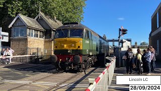 New Alarm Light Class 57 amp Raise delay Lincoln High Street Level Crossing 28092024 [upl. by Nolur347]