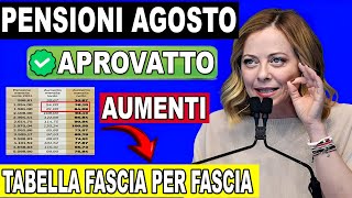 📈 NUOVO AUMENTO CONFERMATO AD AGOSTO  VEDI TABELLA PER OGNI FASCIA [upl. by Laeria343]