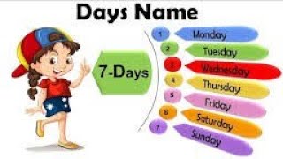 Days name learning days name with spellings [upl. by Crowns]