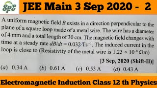 A uniform magnetic field B exists in a direction perpendicular to the plane of a square loop made of [upl. by Kho]