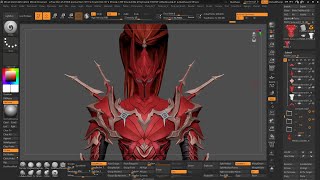 Solo Leveling Igris character sculpting in zbrush PART7 neck and torso armor cleanup [upl. by Ilehs]