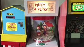 Coin Operated Pinky And Perky Puppet Show Amusement Arcade Machine [upl. by Kynan573]