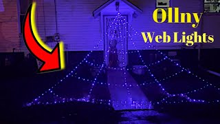 OLLNY Waterproof Spider Web Halloween Outdoor Decor LED Lights [upl. by Navy]