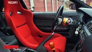 How to install aftermarket seats  Recaro  Buddy Club Seat rails [upl. by Ainehs]