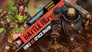 10TH EDITION Space Marines vs Orks  Warhammer 40k Battle Report [upl. by Ainod93]