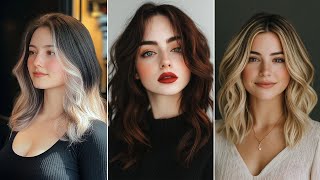 Winter Hairstyle Ideas 2024  2025 Long Bob Messy Layered Bob Hair Color Ideas For Spring 2024 [upl. by Enneite]