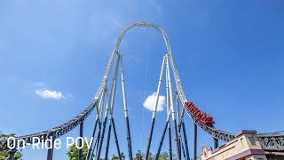 Stealth at Thorpe Park  POV  Front Row  4K  2023 [upl. by Cicely]