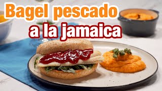 Bagel pescado a la jamaica [upl. by Ahsakat]