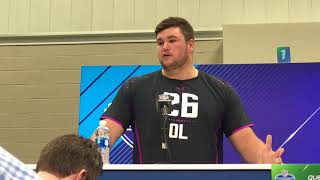 Quenton Nelson at the Combine [upl. by Ardnazxela84]