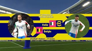 GIOCO BELGIOITALIA 5ª GIORNATA DI NATIONS LEAGUE SU EFOOTBALL [upl. by Nonnairb323]