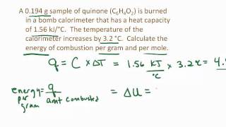 Energy of Combustion from Calorimeter Data [upl. by Inesita]