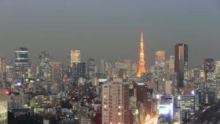 Timelapse Landscape SunsetTokyo Tower and Big City x5 No sound [upl. by Erin]