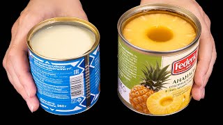 Die Kondensmilch mit der Ananas verquirlen Das beste SommerDessert ohne Backen [upl. by Aramoy80]