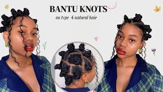 BANTU KNOTS ON NATURAL HAIR🔥  Protective style [upl. by Fosque150]