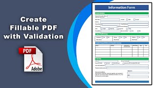 How to create a fillable pdf with validation using Adobe Acrobat Pro DC [upl. by Virgilia]