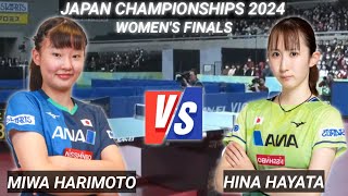 Miwa Harimoto vs Hina Hayata Finals All Japan Championships 2024 [upl. by Damek]