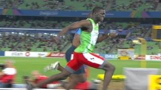 18year old Kirani James runs down Merritt to win 400m world championship  from Universal Sports [upl. by Ernald]