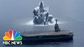 Must See Massive Underwater Explosions From Navy Aircraft Carrier Test [upl. by Landau]