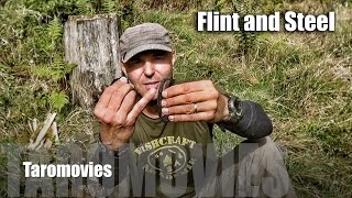 Flint and Steel the right technique Bushcraft Survival HD Video [upl. by Annovad]