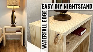 HOW TO BUILD NIGHTSTANDS creating a waterfall edge easy DIY wood project [upl. by Ferde]