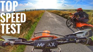 KTM 250 EXC TOP SPEED TEST [upl. by Eelrehpotsirhc]