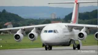 BAe 146  City Jet Takeoff BernBelp HD [upl. by Bourn]