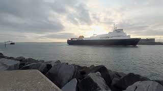 Commodore Goodwill freight vessel followed by WightLink Fast Cat [upl. by Ilatfan748]