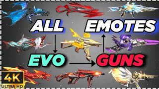 ALL EVO GUN EMOTES 🤯🤑Free Fire Max GyanGaming [upl. by Troy551]