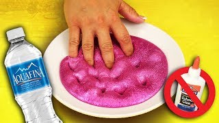 Slime without Glue 8 ways Testing No Glue Slime Recipes Slime how to with water and more [upl. by Erme788]