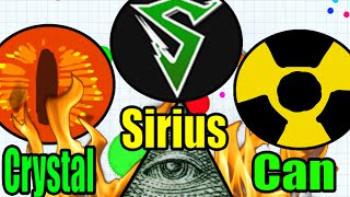 AGARIO  ƬψƬ CLAN DESTROYING LOBBY  SIRIUS amp CAN amp CRYSTAL [upl. by Notnilk888]