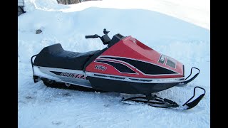 1979 Scorpion TKX 440 Whip snowmobile breaking a trail near Milaca Minnesota [upl. by Ethben676]