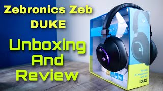 Zebronics Zeb Duke Wireless Over The Ear Headphone Unboxing amp Full Review 30 Hours Battery Life [upl. by Hplar]